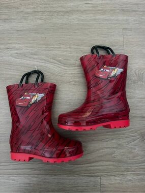 Disney Cars Lightning McQueen Red Rainboots Size 7/8 C